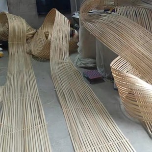 竹排竹编竹片篾条竹艺花艺造型造景吊顶装置婚庆展厅装饰创意设计