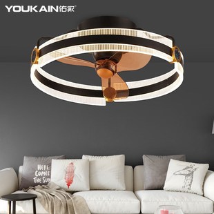 佑家新款卧室吸顶风扇灯餐厅书房吊扇灯摇头风扇吊灯一体吊扇灯