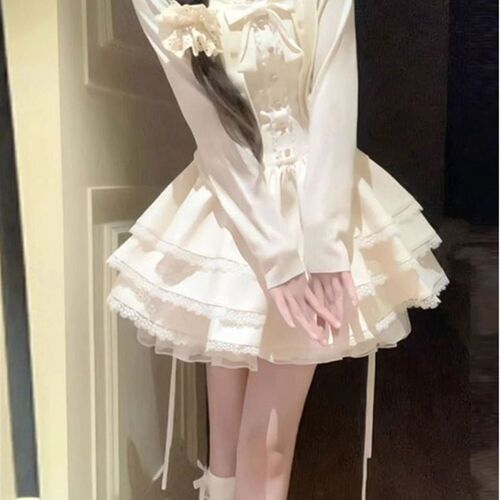 法式甜美独特超好看开衫外套蓬蓬蛋糕连衣裙两件套小个子入春穿搭