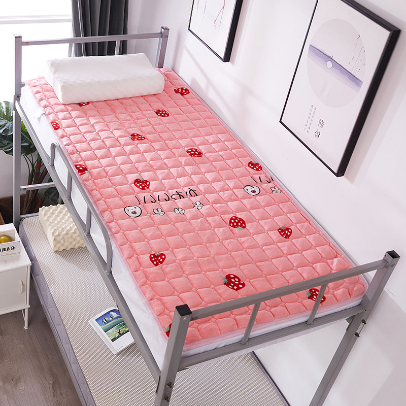 法兰绒床垫学生宿舍单人床上下铺冬季保暖床褥软垫1.2m儿童海绵垫