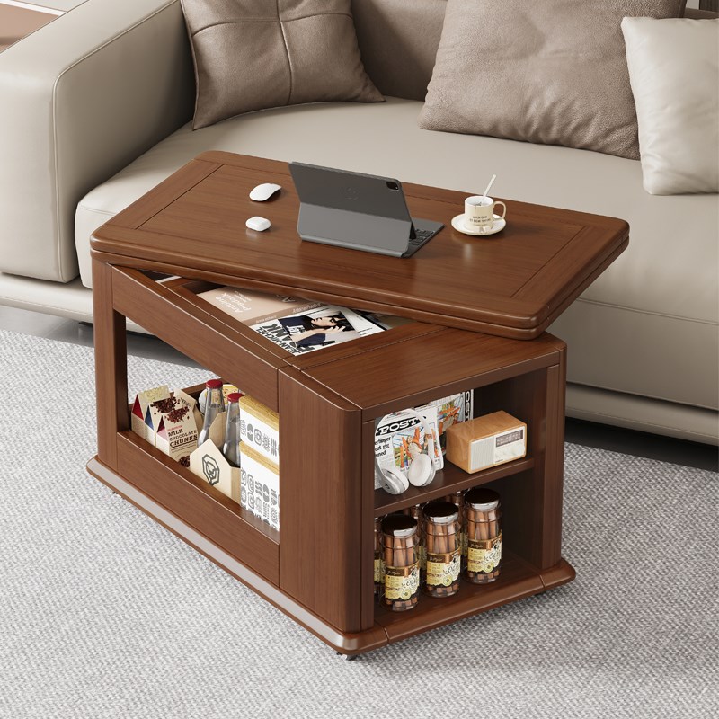 实木小推车茶几沙发边几家具可折叠移动茶台茶桌小户型客厅多功能