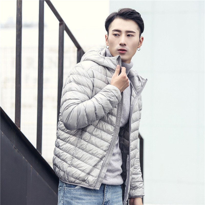 优衣2021男式新款轻薄款羽绒服男连帽冬装外套加大码男装青春流行