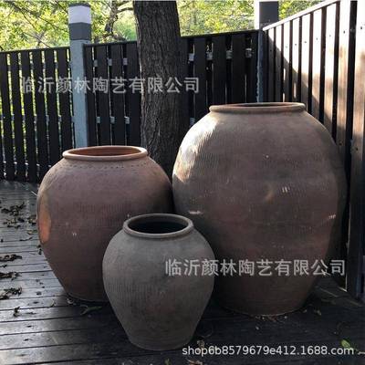 缸景观粗旧GIX陶罐装饰陶林庭院大园号仿缸瓮古陶器组合花盆