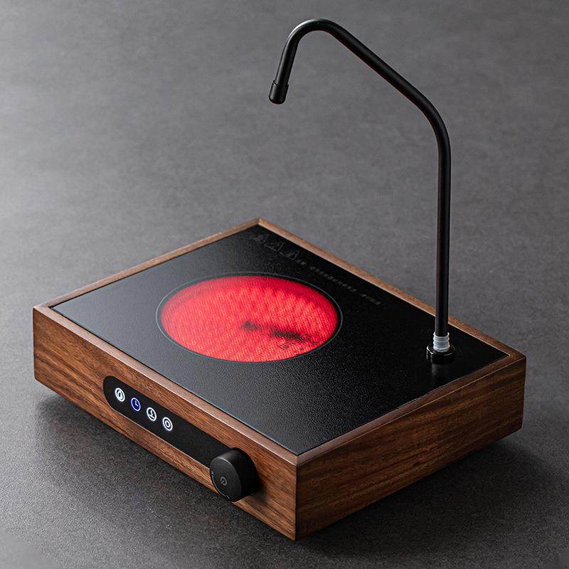 新款多功实木电抽水动上自水电陶炉可定时迷你茶炉J18玻璃茶具热