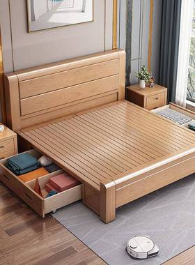 工厂床1直销主卧原加厚榉木实木床1.8米62935双人米5单木人2米x2