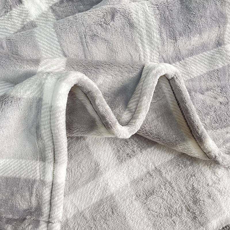 家花法兰ZWE绒毛毯O加LOG印毯子加厚保暖沙发厂毯办公室午睡毯