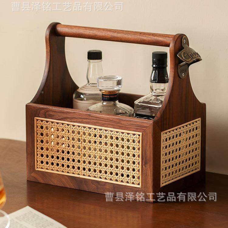 黑提胡桃色桌面收纳盒藤木编筐收纳零食盒收纳箱实木质木质收纳储,收纳整理,脏衣篮,淘宝优惠券,粉丝福利购,淘宝优惠卷