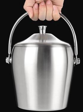 不锈钢XCI冰桶红ktv酒吧商用手提冰粒干冰桶加厚双层冰酒香保槟温