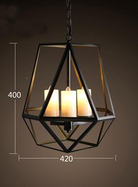 美式120503复铁艺烛台玻璃吊灯服装餐店古厅吧台创意个性板笼凳铁