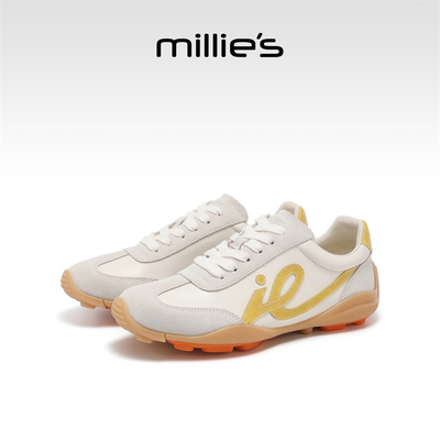 MILLIE'S/妙丽厚底真皮德训鞋女