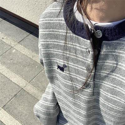 美式复古条纹撞色polo领