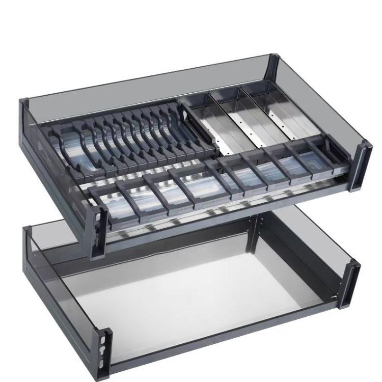 海汀璃诗厨304拉篮尼双层抽屉碗篮碗房阻碟海汀诗篮整体橱柜铝合