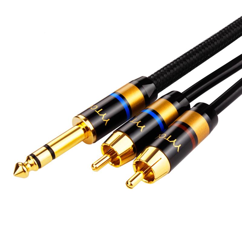 Y转YYTCGYTC .5转双莲花一分二音频线 大三芯2RCA6调音G台功放音