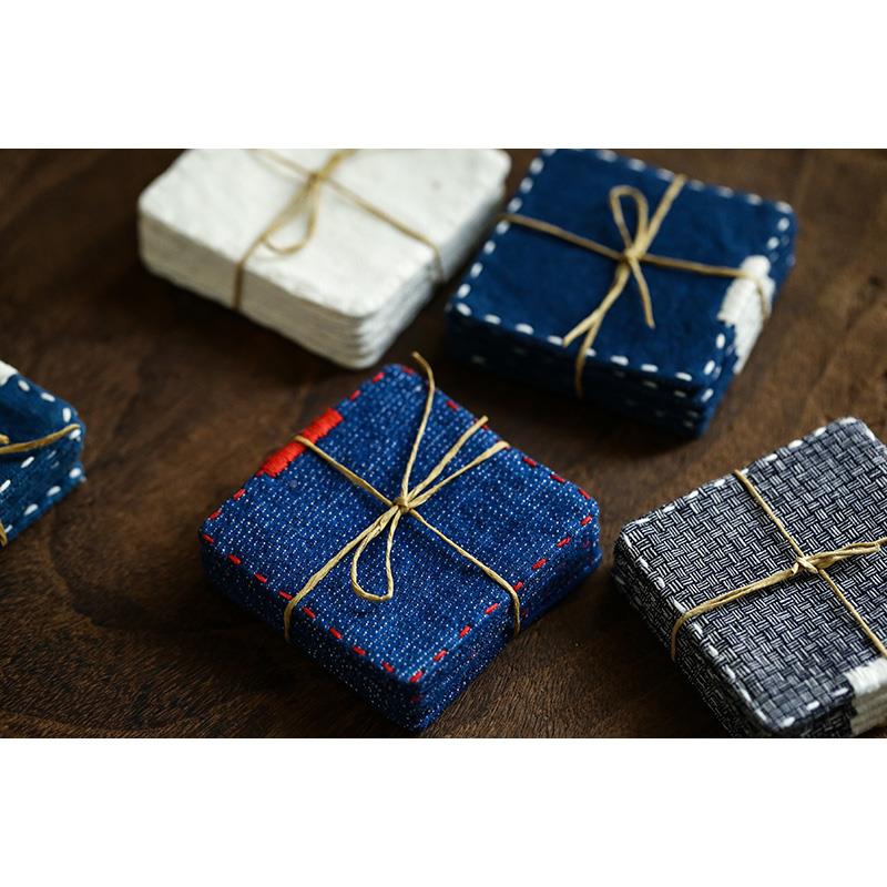 纯手工缝制杯垫垫功夫茶隔道壶件热垫老粗布茶垫中ZRW式配复古