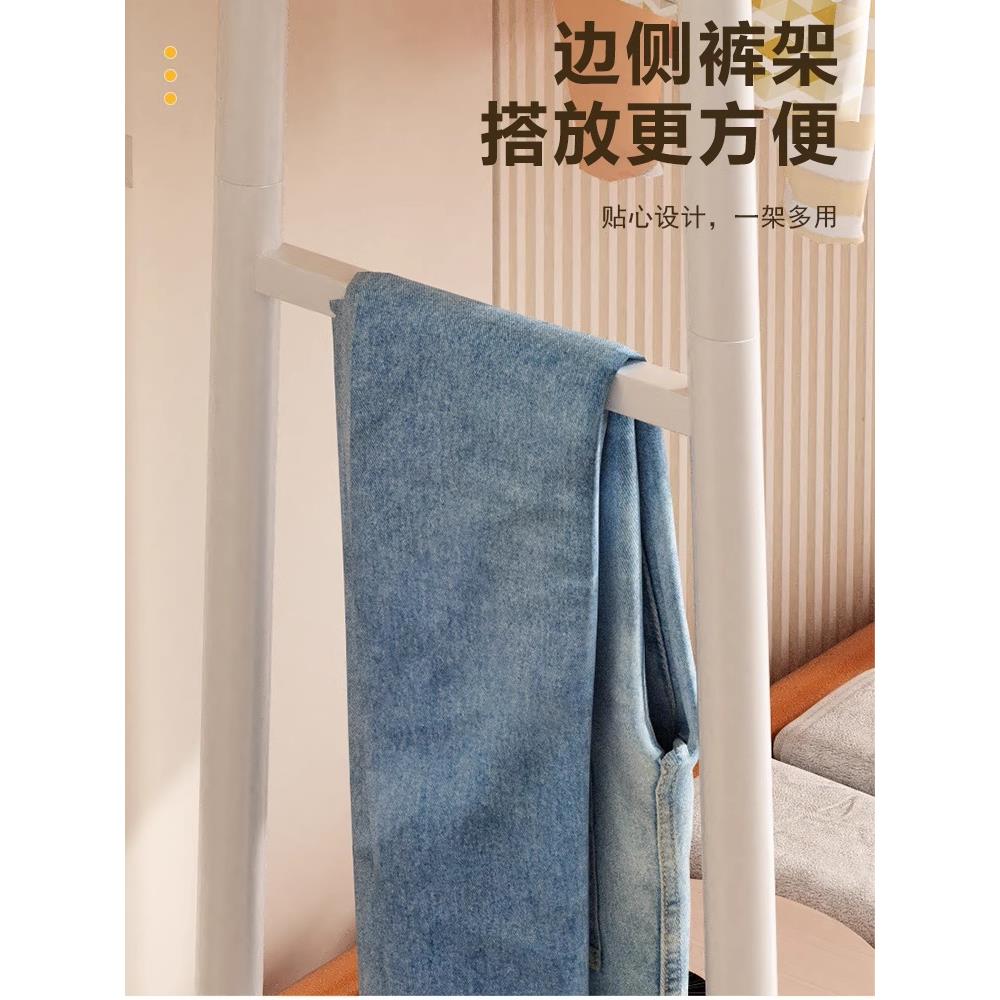 加粗衣帽架地卧室挂衣架家用移轻奢动大a66晾衣架功能皮革落收纳