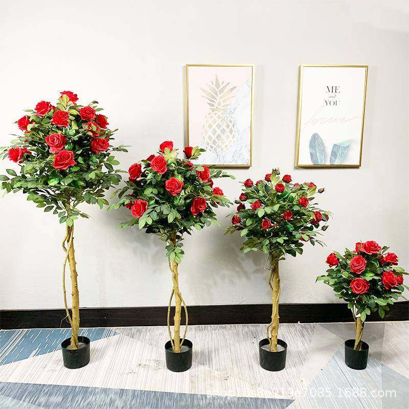 HL0036北欧仿真玫风瑰树栽人盆栽景观摆件酒店民宿装饰盆假玫造瑰,鲜花速递/花卉仿真/绿植园艺,仿真绿植,淘宝优惠券,粉丝福利购,淘宝优惠卷