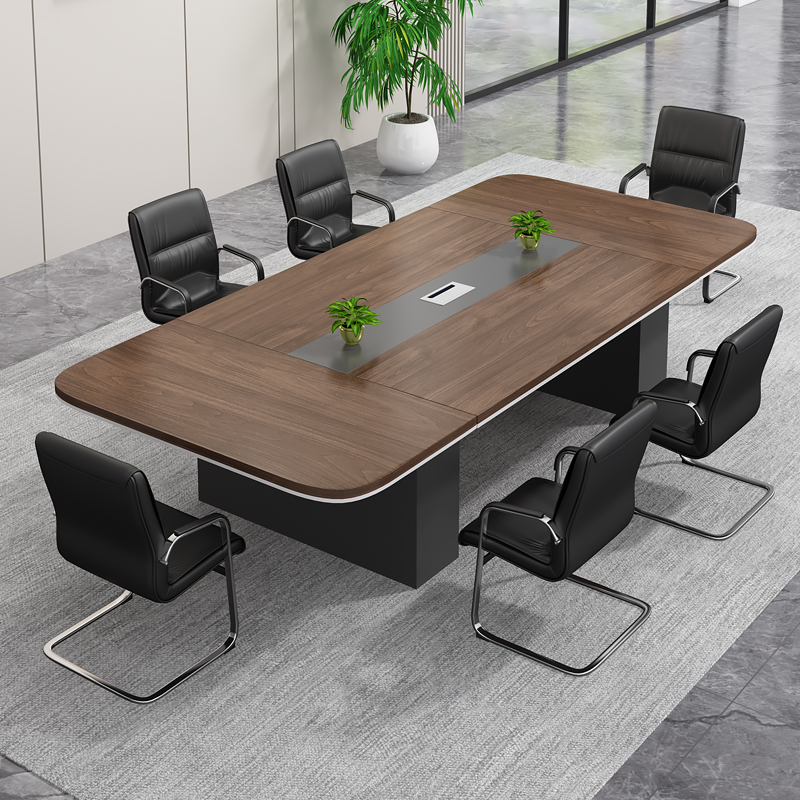 会议桌简约d现代长桌10/12/14人位工作台办公桌大型会议室桌椅组