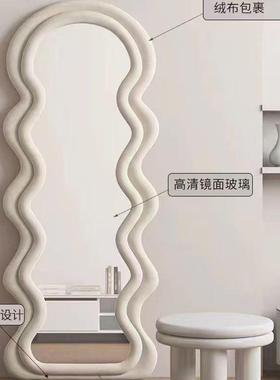 网穿红浪波镜RZA贴墙自粘全身镜落地镜家用女生子卧室试异形衣镜