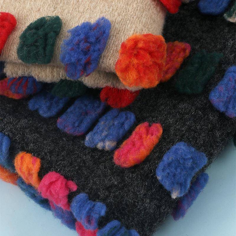 反毛吹服风立体圆点点CGO绒布抱枕毛毯绒装五彩波点提提花绒布