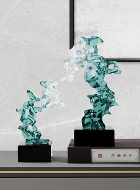 艺贝子中式透新明石头珊瑚太湖YB-ML907石件板间样博古架茶几软装