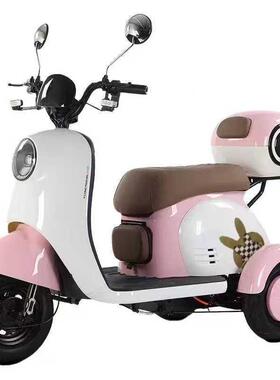 新动三轮小车家用型士女电瓶车送孩电子V一1步车老人老年助力车