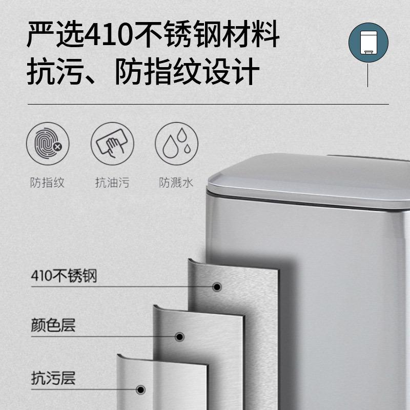厨房垃圾盖桶家用锈钢室脚踏式客厅办公不带脚踩JTT-001大容量大