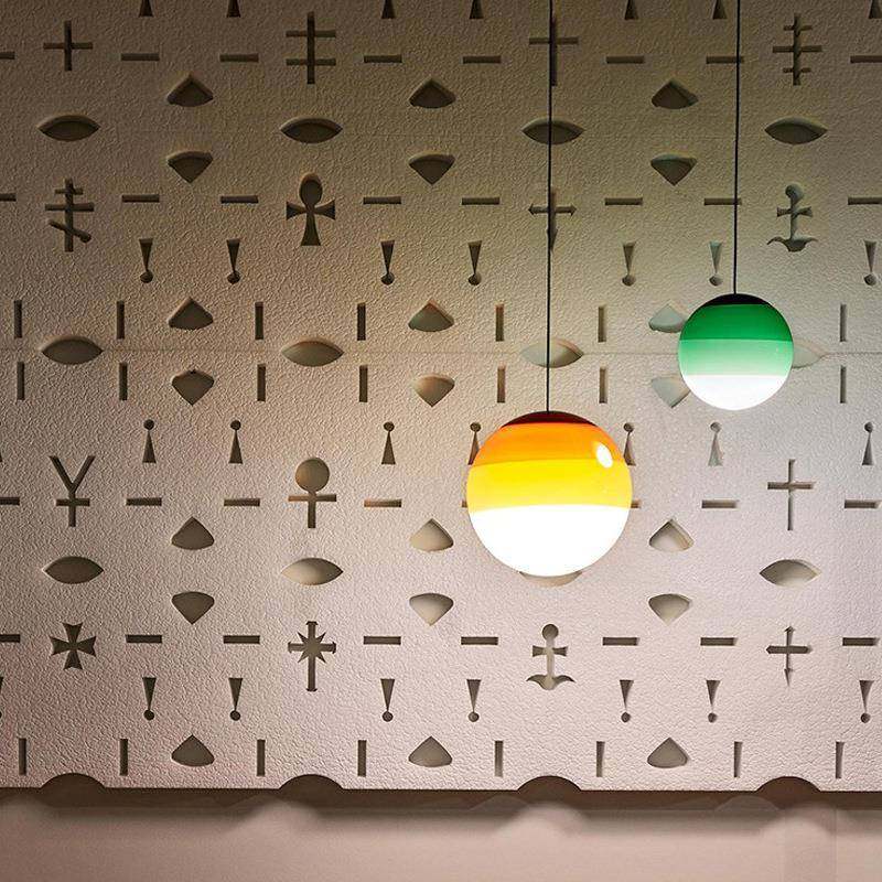 北欧创意彩玻风客厅23璃吊灯现代简约奶油床头餐厅吧台装色饰小吊