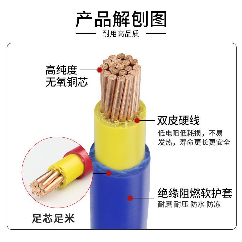国标铜线BVV10 16 25 35 50平方单芯纯铜芯阻燃铜线双塑硬线散剪