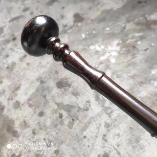 紫光檀节拐杖乌木用竹节圆十头拐杖二节拼竹接拐杖登山使送咨询客