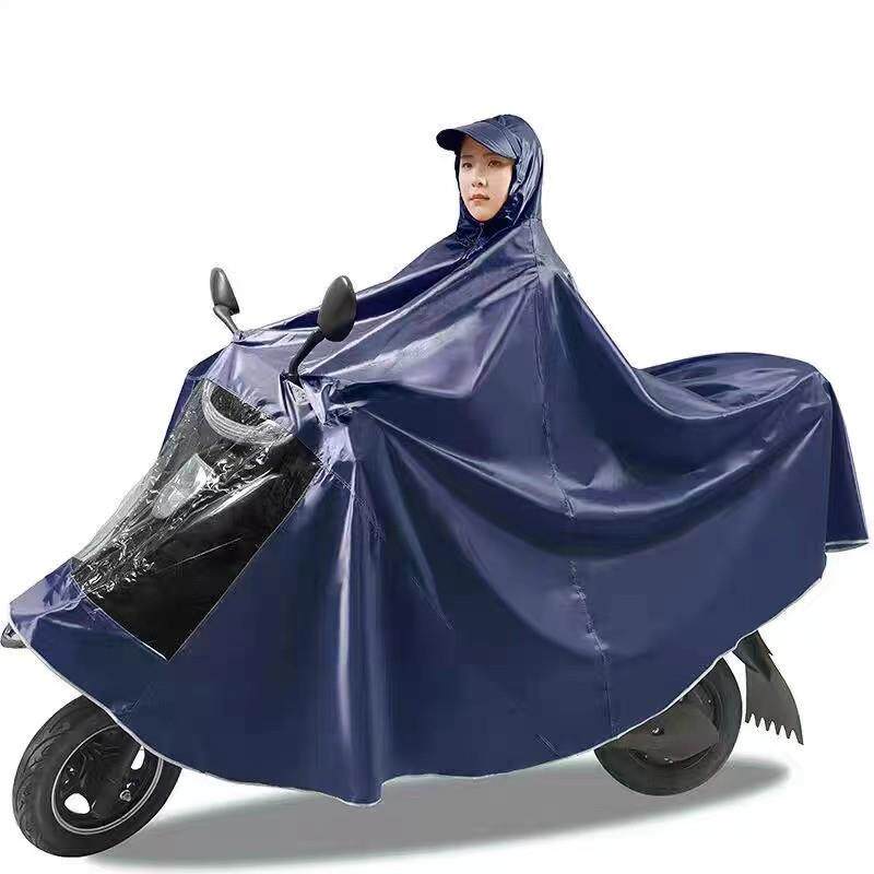 雨电动车厚加车大加电瓶摩托单双人男女331长衣款全身防暴雨雨披