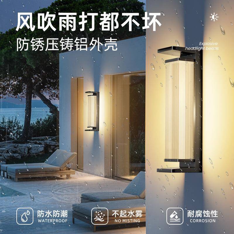 灯新中式到外YCH-1106阳能户壁灯防水别墅庭院大门外墙室外太露台