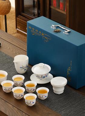 茶羊脂玉瓷GLY07271功夫茶具套装家用全套陶茶瓷杯盖德化白瓷泡茶