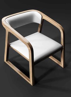 靠北ins实皮餐欧椅现代简约餐厅电脑椅单人扶手背木餐桌椅子EGZ家