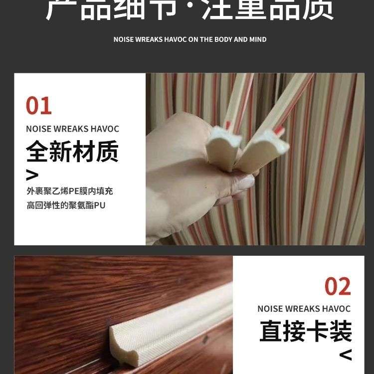 木门房间门卧室门框包覆式卡槽密封条防风防尘抗寒隔音防噪音胶条图片