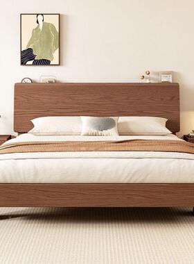 实木床1米单8双人床大36616床全木橡木家用米15出租房用人床1米2