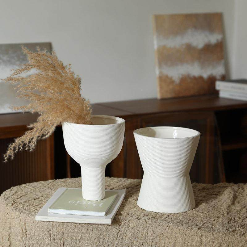 创意条艺术BJO陶瓷花瓶摆件软客厅i插ns风大口径干花花纹装饰品,家居饰品,花瓶,淘宝优惠券,粉丝福利购,淘宝优惠卷