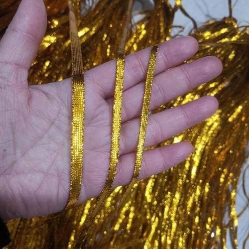 1千捆米币钞绑绳扁3WLQ-8m纸m金冥银色织带直边灯笼服装花边金银