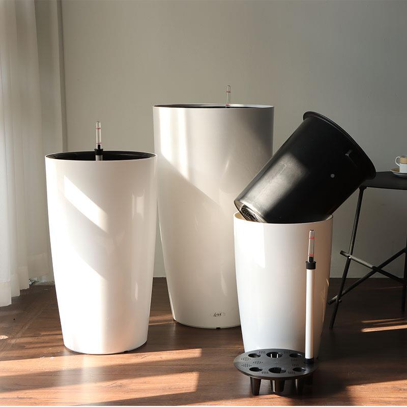 家直花供北欧盆自动吸水大3300M口径圆形落地北塑厂料欧花盆