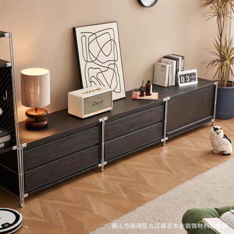 风包豪斯实木TFY锈电视柜收纳物柜一体小户型客厅不钢置储物架简