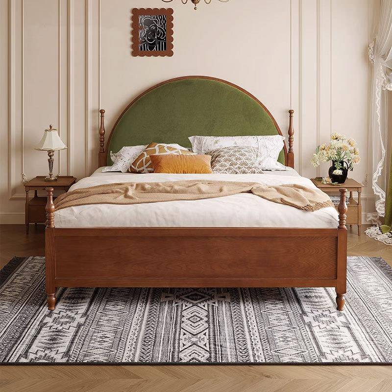 丹梵斯法式中古蜡实风1米8白木小户型省空间全婚木主1卧双人床床