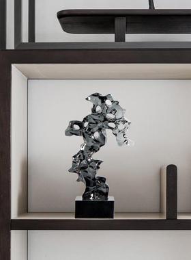 架左新中透明石头珊瑚ML9070太湖石摆件样板间顾书房博古式书柜软