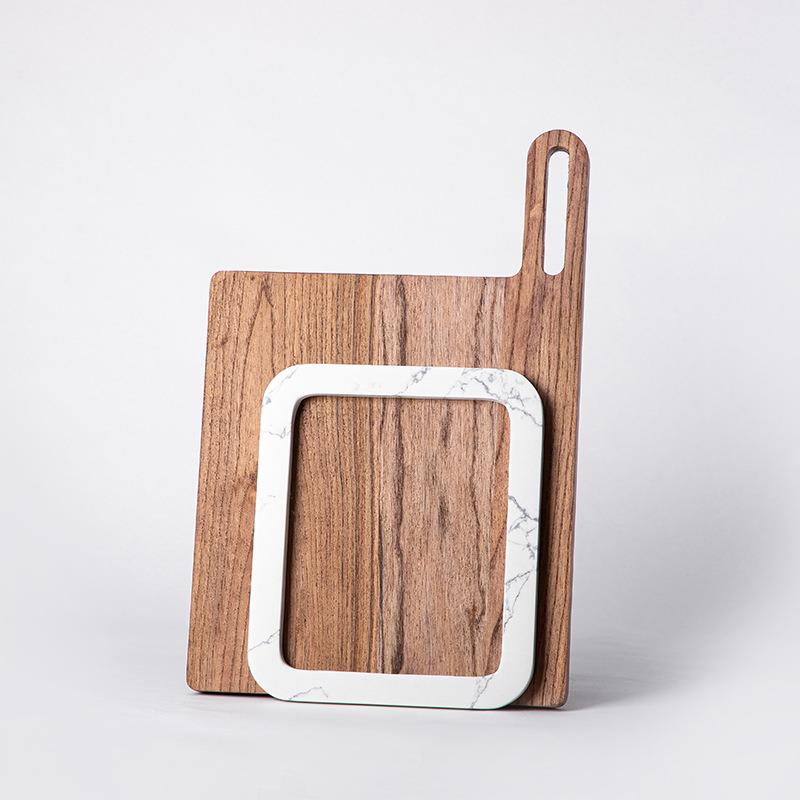 千新创意原木人造大D-S22BJ3理石方框摆件样大板品间厨房砧板菜板