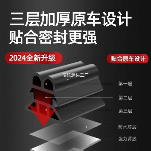 隔门缝条音降噪汽车密封条货车车门通防用尘条胶条防风门框EDN车