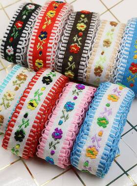 民QBE族服风花朵花边装家居手工i小y辅d料刺绣织带