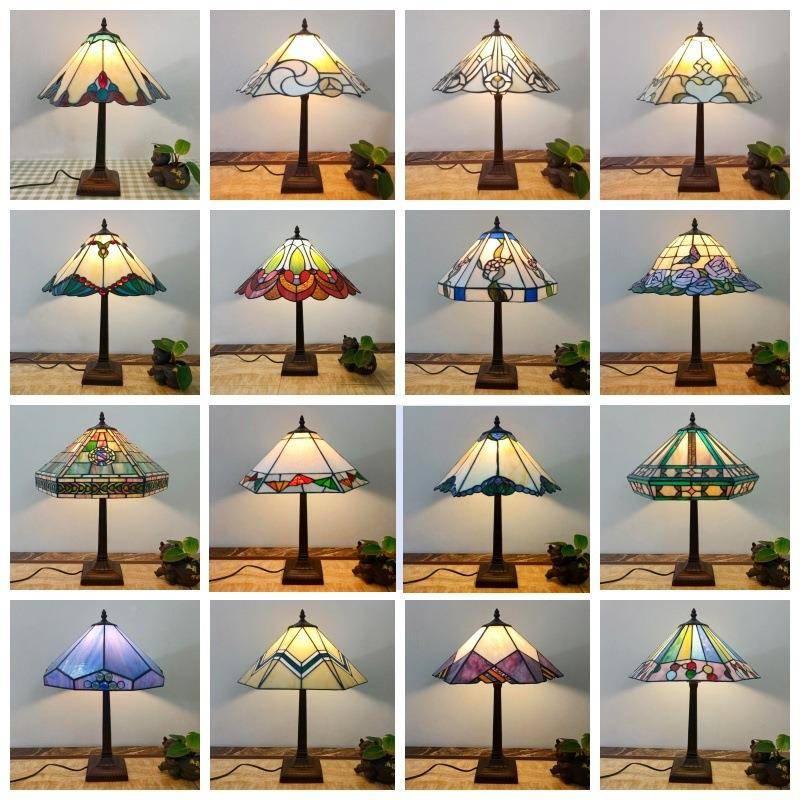 欧式古台ylm038灯卧室床头复客厅书美式田园创意玻璃房艺装饰小夜