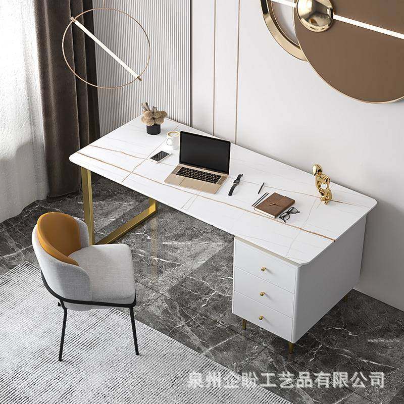 北欧轻奢板桌台岩式电脑桌简约家用OQO书房带抽屉大理石单人书办,电子元器件市场,其它元器件,淘宝优惠券,粉丝福利购,淘宝优惠卷