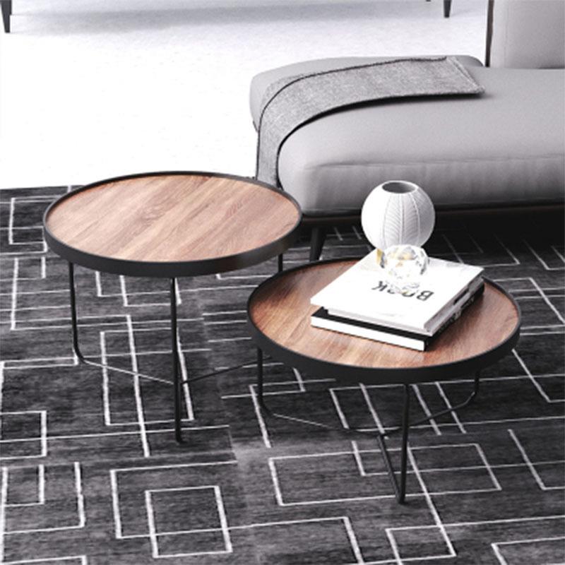 北欧NNY实木大简小茶几组合约现代户型桌家用客厅茶几圆形小小茶