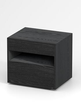 边意式极收简高端黑约色床头柜卧室现代简储物床柜创意XBH08070轻