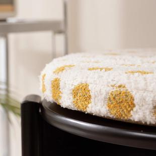 圆垫坐垫记忆棉形奶油风高档防滑提花毛绒餐椅座地上40 0飘椅 BOD