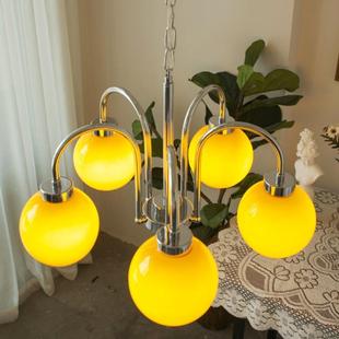 奶油风中古灯包豪斯客厅吊463法奢复古全光谱护轻眼式 卧室餐厅吊